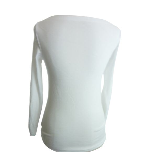 Gap White Boat Neck Long Sleeve Shirt S Top - Picture 3 of 6